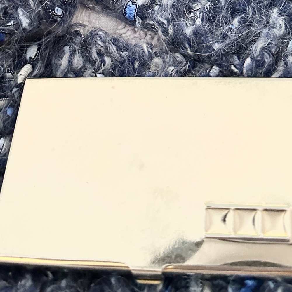Silver Metal Clutch with business card holder or credit cards holder.